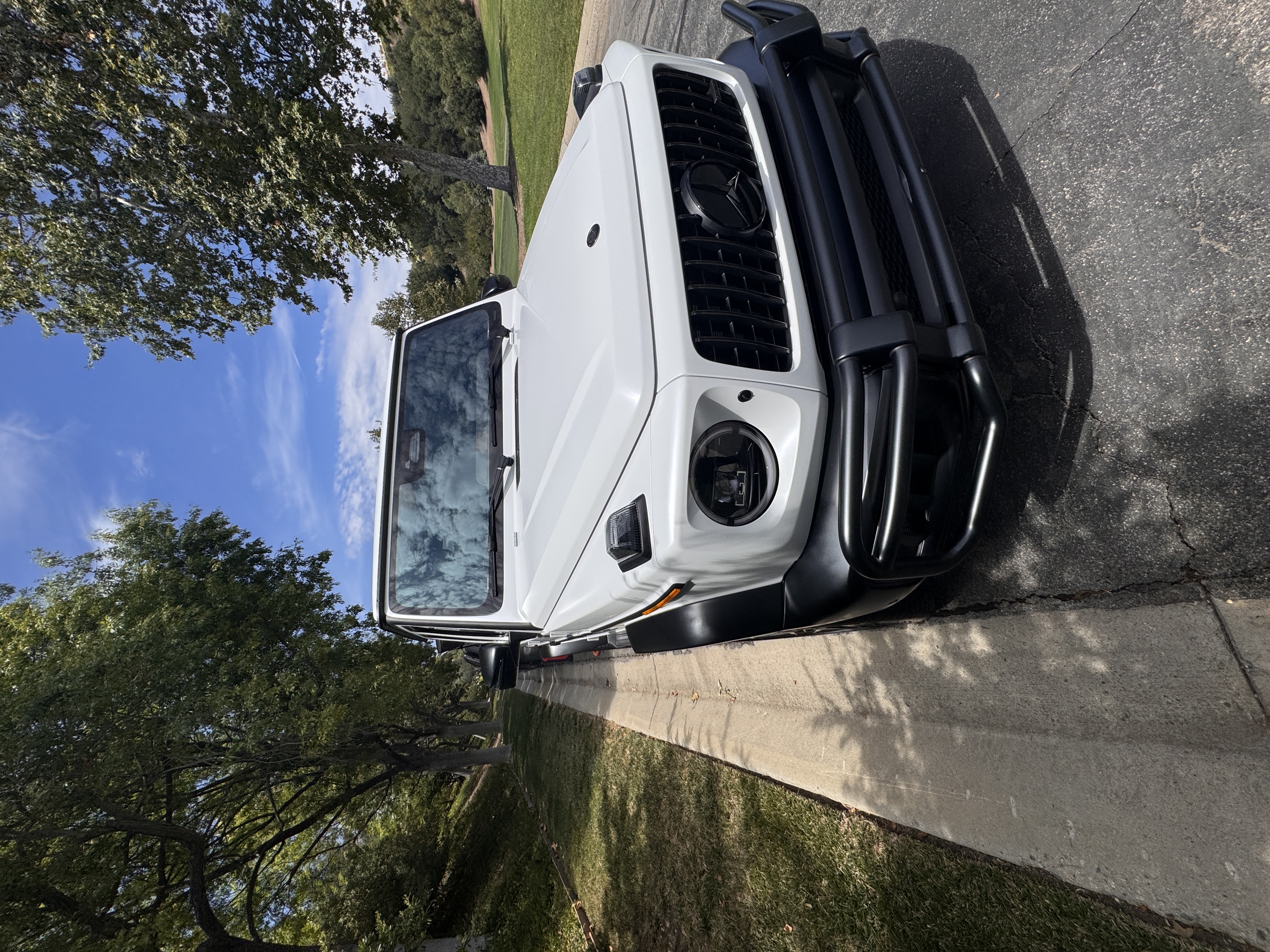 White Mercedes-Benz G-Class after detailing
