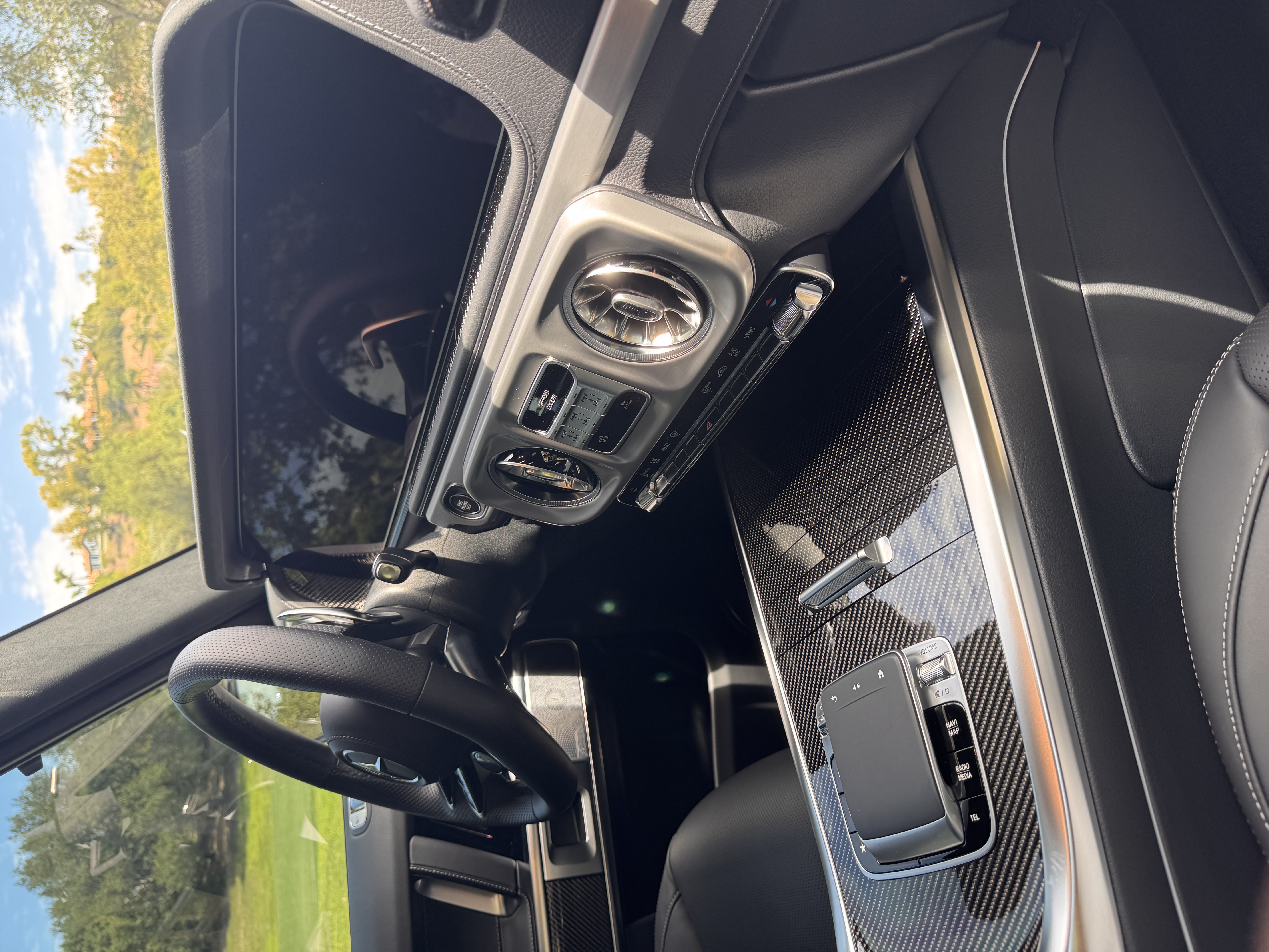 Cleaned Mercedes-Benz interior and center console